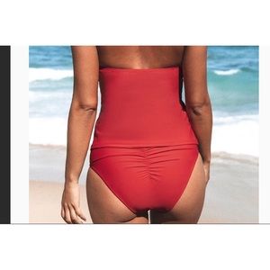 Cherry Red Classic Hipster Swim Bottom